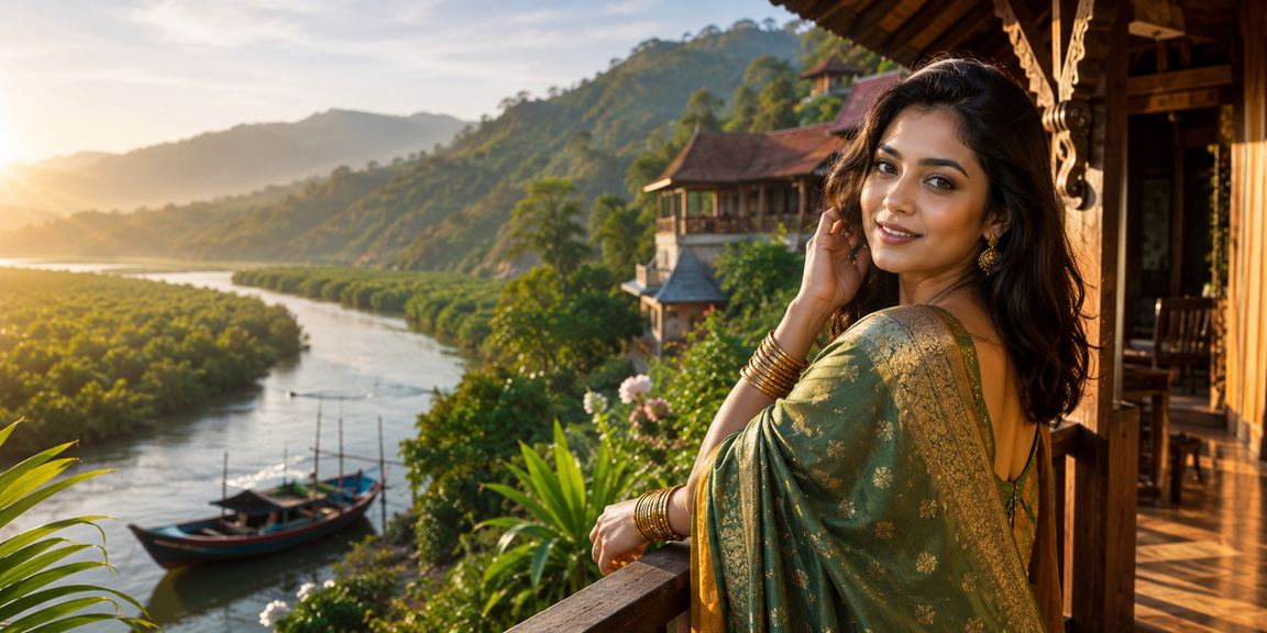 সুন্দরবনের পটভূমিতে মোবাইলে বেটিং করছেন একজন ব্যবহারকারী